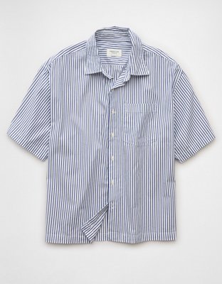 AE Poolside Poplin Striped Button-Up Shirt